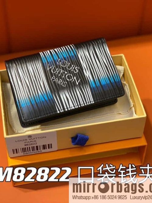 [Original single boutique] M82822 plaid full leather card holder wallet series, new pocket wallet in autumn and winter