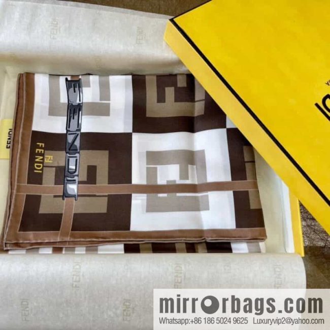 FENDI 100% silk double-sided printing and dyeing silk scarf FXT091