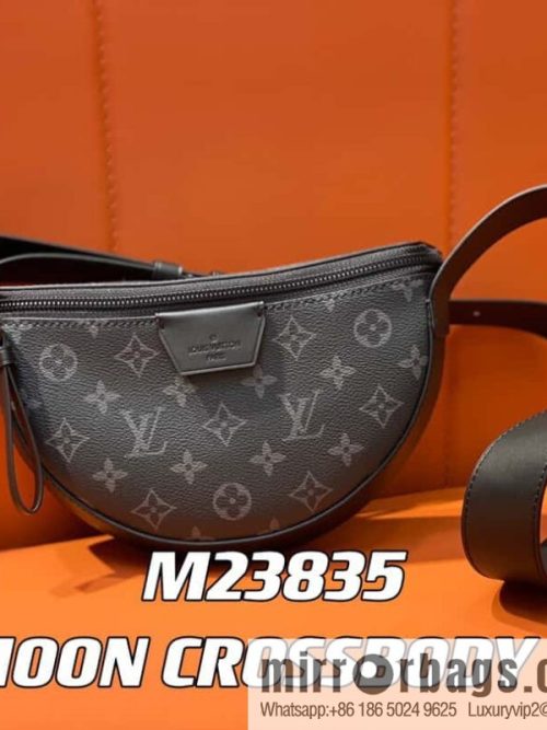 [Original order boutique] M23835 black flower, men\'s bag moon bag series, new LV MOON CROSSBODY handbag in autumn and winter