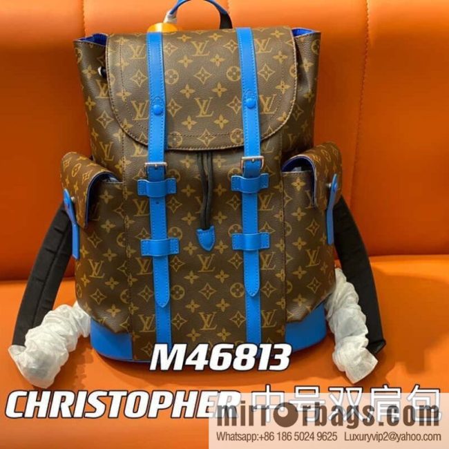 [Original single boutique] M46813 monogram blue backpack series CHRISTOPHER medium backpack