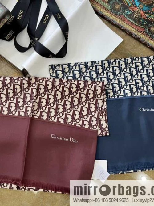 Dior 100% silk MITZAH \"TOILE OBLIQUE\" twill silk towel