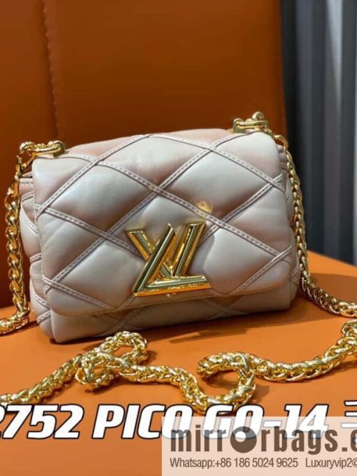 [Original order boutique] M82752 apricot M23526 full leather chain bag series PICO GO-14 handbag