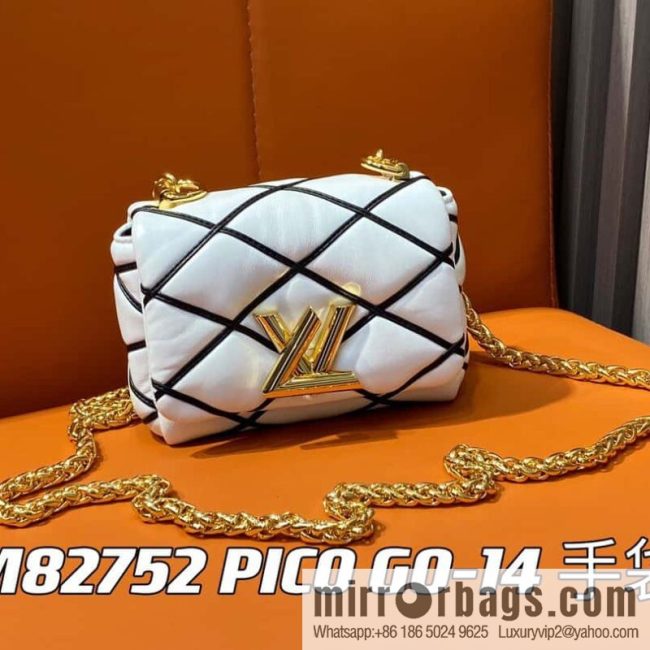 [Original order boutique] M82752 white M23526 M23762 full leather chain bag series PICO GO-14 handbag