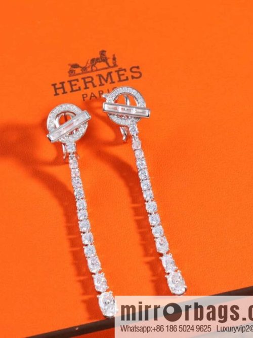 ❤️New ☑️ Hermès HERMES full diamond OT stud earrings
