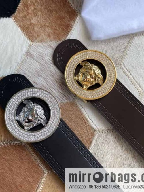 VERSACE Versace Men\'s Black/Coffee Double Sided Cowhide Belt 3.8cm
