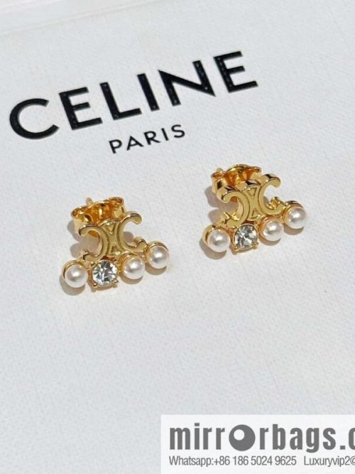 ❗️New ❗️ ☀️ original order ☀️ new ☑️ Celine Celine simple style Arc de Triomphe pearl stud earrings ☀️