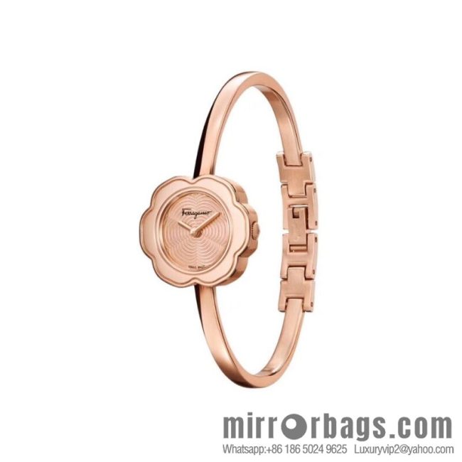 🎉🎉New counters are updated simultaneously! Ferragamo Salvatore Ladies Watch Flower Shape 26mm Sapphire Glass Swiss Quartz Movement - Image 4