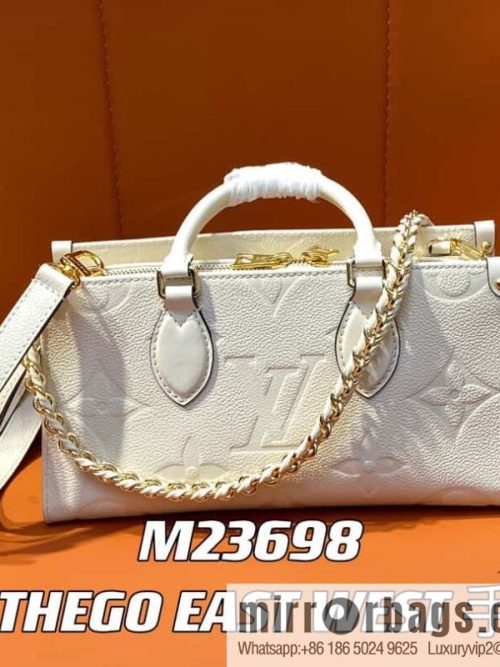 [Original order boutique] M23698 meters white, full leather embossed square bag series, autumn and winter new ONTHEGO EAST WEST handbag M23640