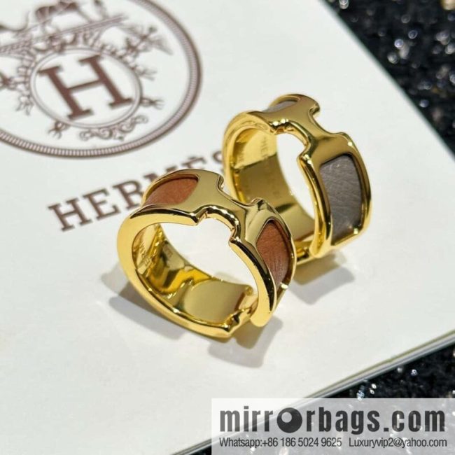❤️New HERMES calfskin H ring