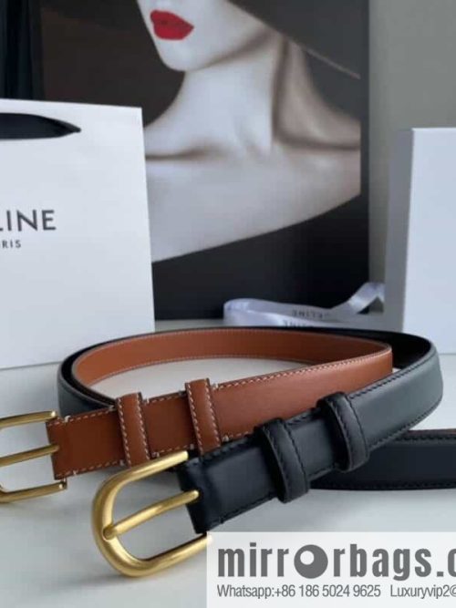 CELINE Celine, vintage metal hardware first layer cowhide belt 2.4cm