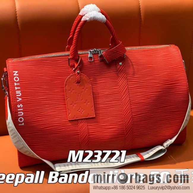 [Original order boutique] M23721 red epi full leather travel bag series, this Keepall Bandoulière 50 handbag
