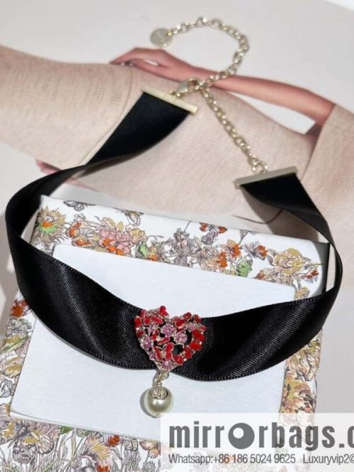 New ☑️ DIOR pearl peach heart love black rope necklace