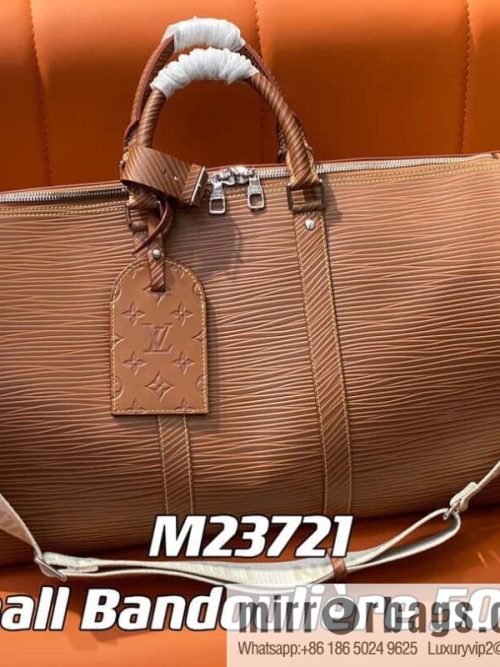 [Original order boutique] M23721 brown epi full leather travel bag series, this Keepall Bandoulière 50 handbag