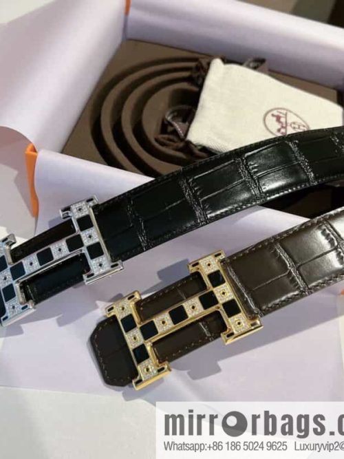 Hermes, stainless steel with Austrian crystal diamonds and resin 35mm belt