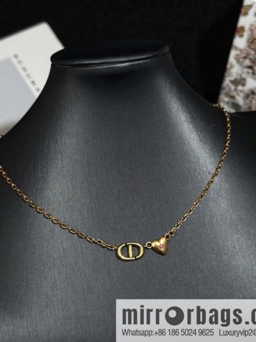 New ☑️ DIOR Dior peach heart love CD necklace