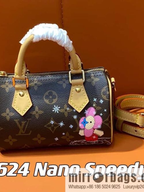 [Original single boutique] M82624 silk screen, Christmas mini pillow bag 16cm speedy series Nano Speedy handbag