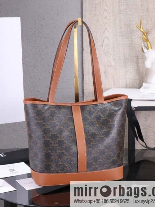 [Premium quality, all-steel hardware] CELIN_E CABAS small logo printed cow leather (fabric) handbag, number: 115082