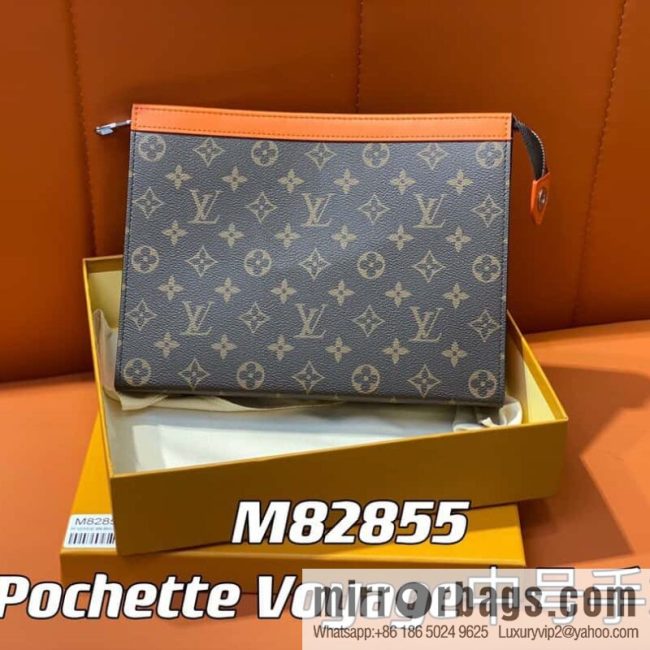 [Original single boutique] M61692 monogram orange M82855 clutch bag series Pochette Voyage medium handbag