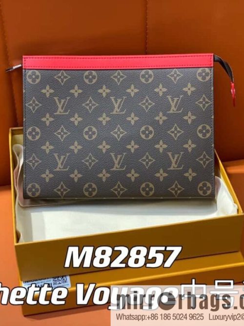 [Original single boutique] M61692 monogram red M82857 clutch bag series Pochette Voyage medium handbag