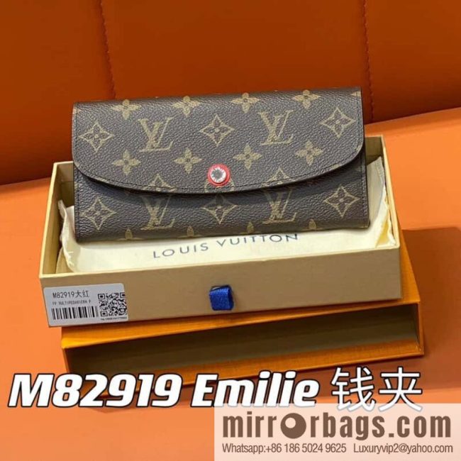 [Original single boutique] M82919 monogram red, flip wallet series Emilie wallet m82919 m82920