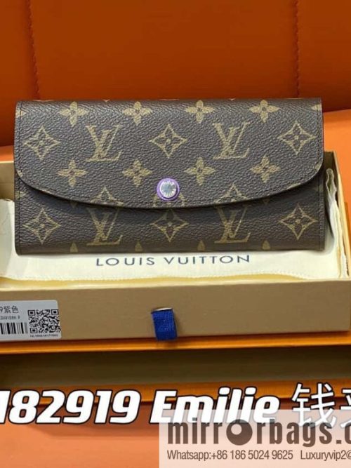 [Original single boutique] M82919 monogram purple, flip wallet series Emilie wallet m82919 m82920