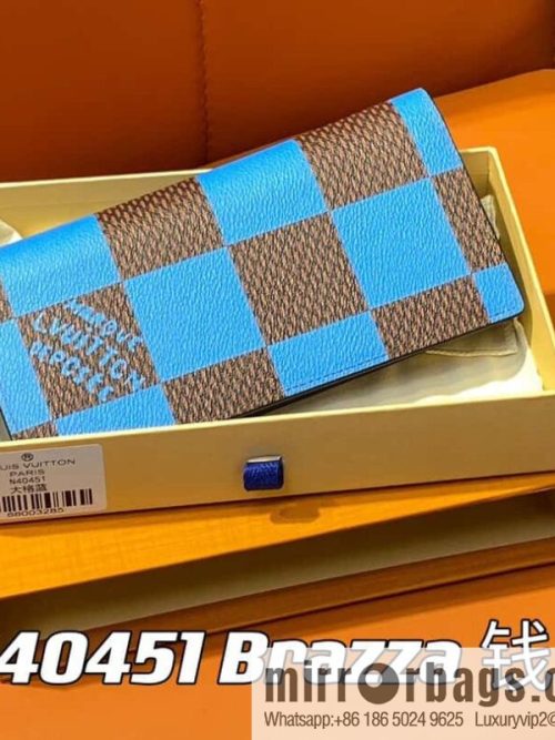 [Original order boutique] M40451 blue large plaid suit wallet series Brazza wallet