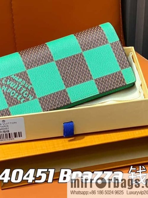 [Original order boutique] M40451 green plaid suit wallet series Brazza wallet