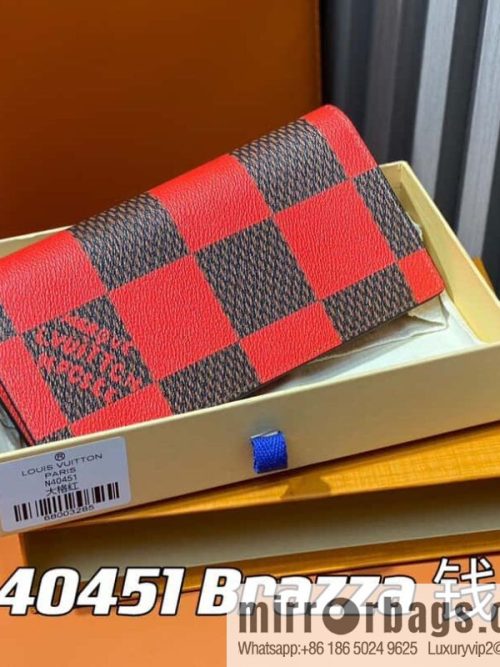 [Original order boutique] M40451 red plaid suit wallet series Brazza wallet