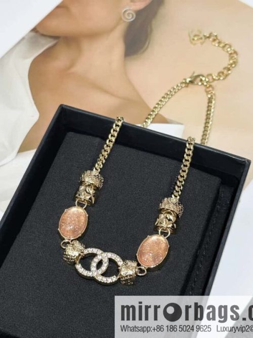 ❗️New ❗️ Chanel necklace ☀️ new ☑️ Chanel double c pink gem necklace ☀️