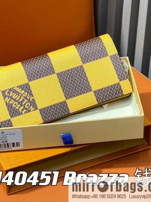 [Original order boutique] M40451 yellow large plaid suit wallet series Brazza wallet