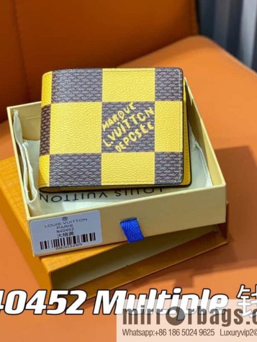 [Original single boutique] M40452 yellow large plaid suit wallet series Multiple wallets