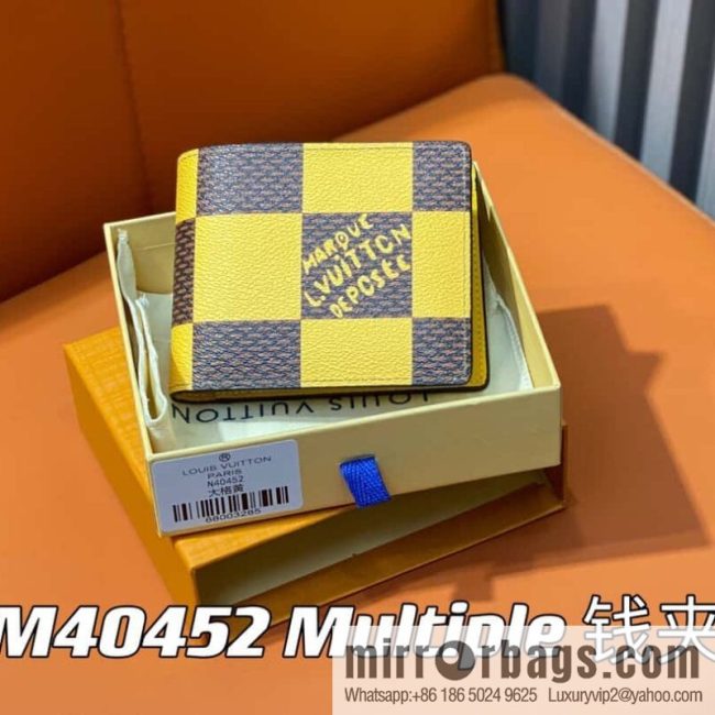 [Original single boutique] M40452 yellow large plaid suit wallet series Multiple wallets