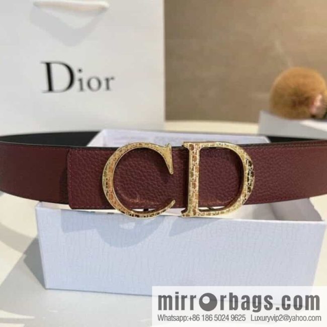 DIOR Dior, first layer cowhide belt, body double-sided CD belt - Image 9