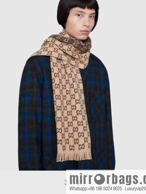 GUCCI Gucci double G letter interwoven pattern wool towel 600947
