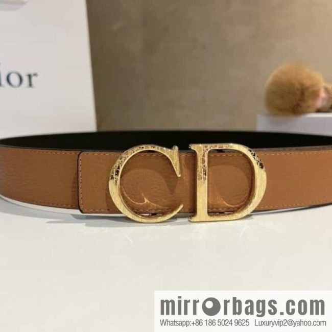 DIOR Dior, first layer cowhide belt, body double-sided CD belt - Image 2