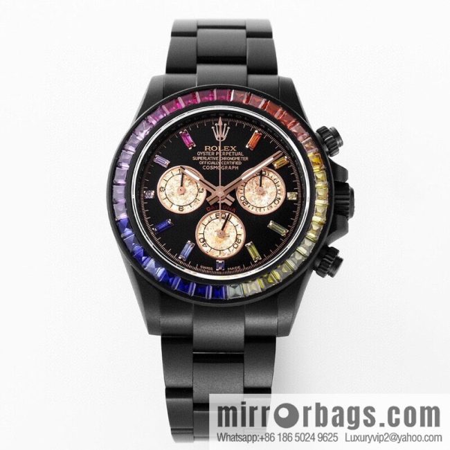 IPK carbon black steel emperor Rolex ROLEX modified Daytona 7750 multi-function mechanical movement watch - Image 2