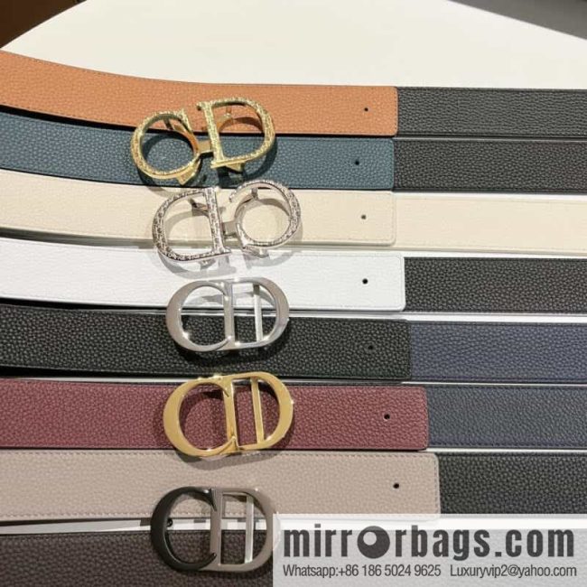 DIOR Dior, first layer cowhide belt, body double-sided CD belt