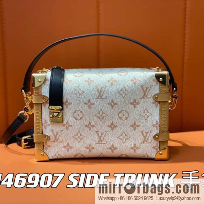 [Original order boutique] M46907 white flower, soft box series M46358 SIDE TRUNK handbag