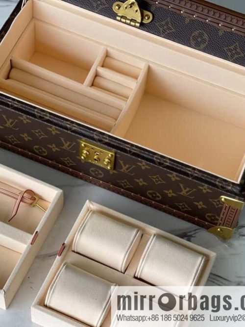 💗M20209 monogram Apricot, Multifunctional Storage Box MCoffret Accessoires Hard Case