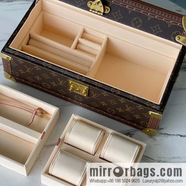 💗M20209 monogram Apricot, Multifunctional Storage Box MCoffret Accessoires Hard Case