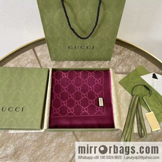 GUCCI Gucci GG Jacquard pattern knitted wool scarf 133483 - Image 5