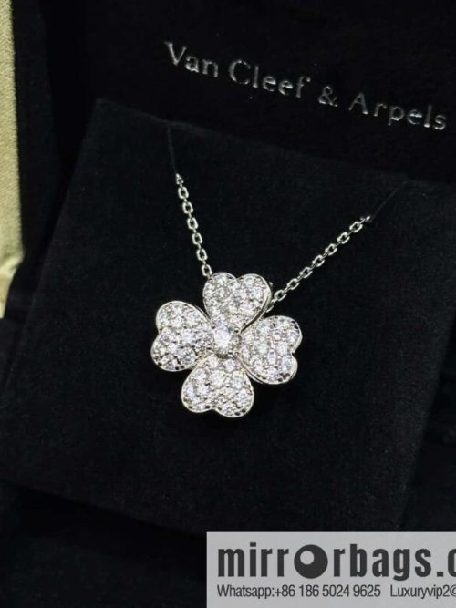 ❗️New ❗️ ☀️ original order ☀️ Van Cleef & Arpels Cosmos series four-leaf clover full diamond necklace (can be used as a brooch) ☀️