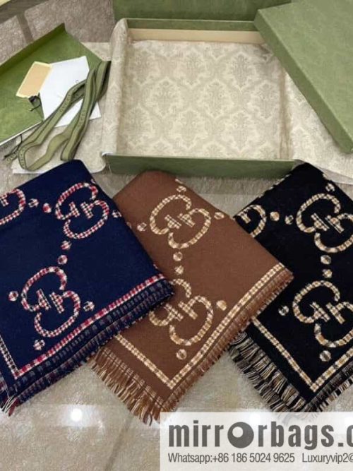 GUCCI Gucci Classic GG pattern 100% wool long towel
