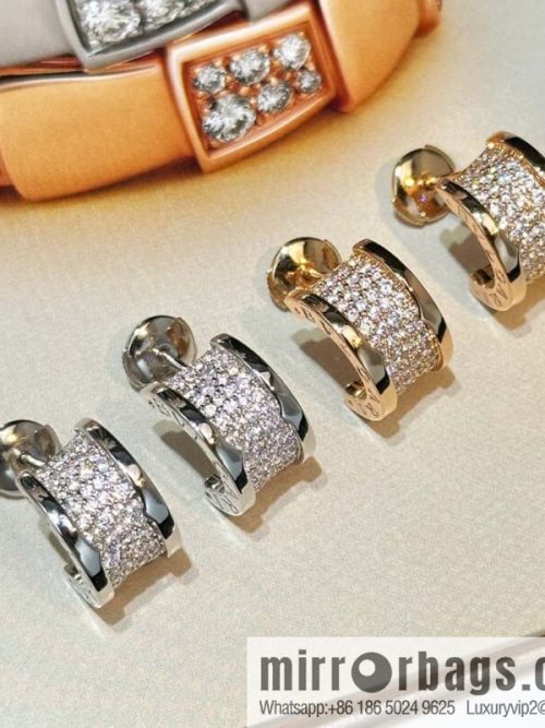 ☀️BVLGARI B. ZERO1 Full Diamond Small Waist Earrings Stud Earrings