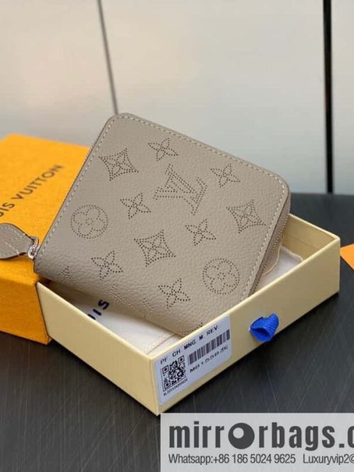 [Original single boutique] M81558 gray, full leather zipper wallet series