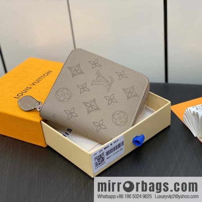 [Original single boutique] M81558 gray, full leather zipper wallet series