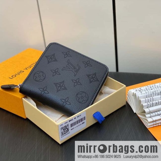 [Original single boutique] M81558 gray, full leather zipper wallet series