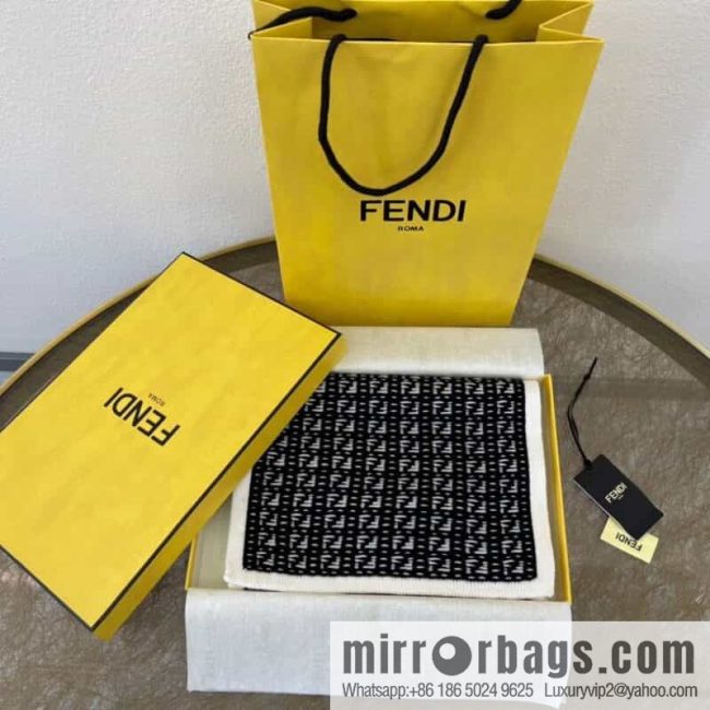 FENDI Fendi FF miniature pattern new knitted wool scarf - Image 3