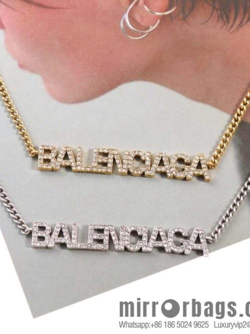 ☀️New Balenciaga BALENCIAGA full diamond letter necklace
