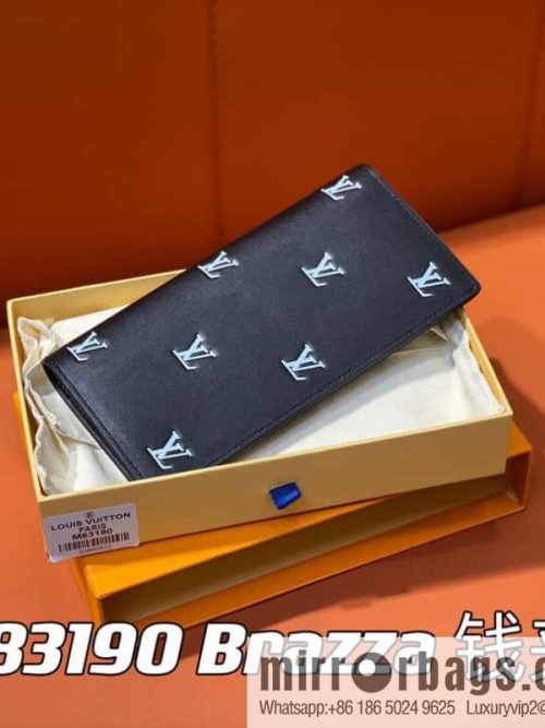 [Original order boutique] M83190 black full leather suit wallet series Brazza wallet